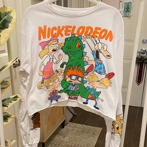 Nostalgic Nickelodeon Cropped Long Sleeve Tee